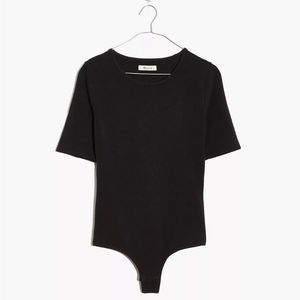 Madewell Crewneck Short-Sleeve Thong Bodysuit EUC